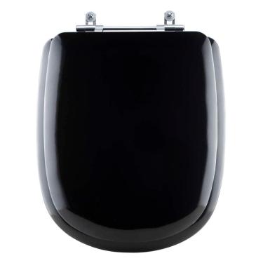 Imagem de Assento Sanitário Almofadado Paris Preto Para Vaso Ideal Standard