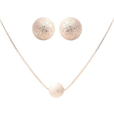 Imagem de Conjunto Brincos E Colar Potenza Classic Esfera Artística