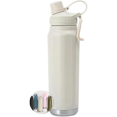 Imagem de Garrafa Térmica Inox 800ml com Isolamento a Vácuo – Bebida Quente ou Fria por 12h, Tampa com Bico, Livre de BPA – Ideal para Academia, Trabalho ou Viagens (BRANCO)