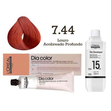 Imagem de Tonalizante Dia Color 7.44 Louro Acobreado Profundo + Emulsão Revelado