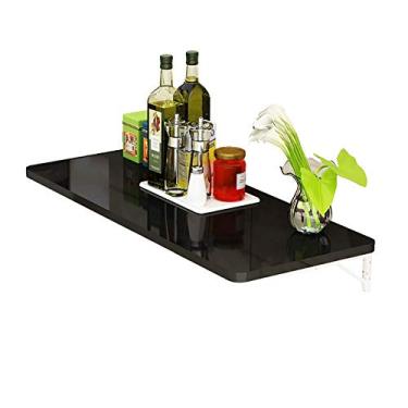 Imagem de LXB Secretária de computador para uso doméstico, mesa dobrável de parede, mesa de jantar dobrável, mesa de estudo de computador de folha suspensa de parede dobrável de madeira conversível / 120 x 40
