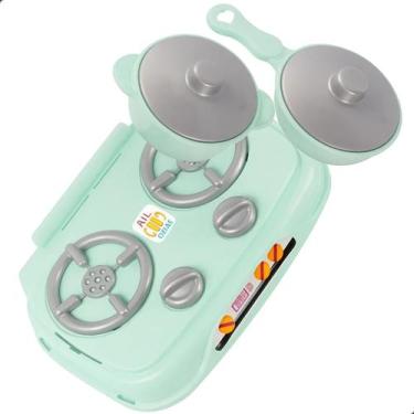 Imagem de Kit Cozinha Cooktop + 2 Panela Vintage Kids Brinquedo Infantil Zucatoy