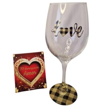 Imagem de Kit Box do Amor + Taça de Vidro Presente Casal
