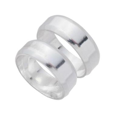 Imagem de Par De Alianças Grossa Em Prata 925 Legitima Compromisso Noivado Namor