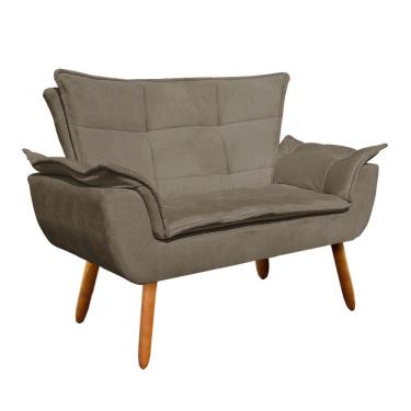 Imagem de Kit 01 Namoradeira E 02 Poltronas Opala Suede Marrom Rato