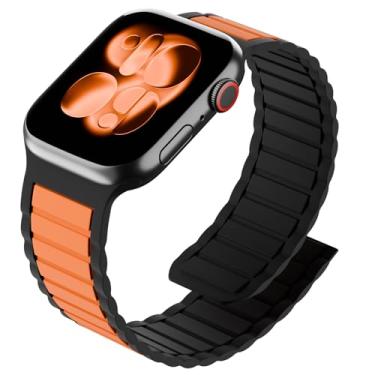 Imagem de Arctime Pulseira magnética de silicone compatível com Apple Watch de 38 mm, 40 mm, 41 mm, 42 mm, 44 mm, 45 mm, 46 mm e 49 mm, pulseira esportiva para iWatch Ultra 3, 2, 1, séries 11, 10, 9, SE, 8, 7