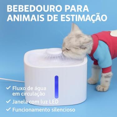 Imagem de Fonte Bebedouro para Pets (Gatos e Cães), Sistema de Purificação Múltipla e Oxigênio Ativo, Funcionamento Ultra Silencioso e 2 Modos de Fluxo, Hidratação Premium e Longevidade do Seu Pet.