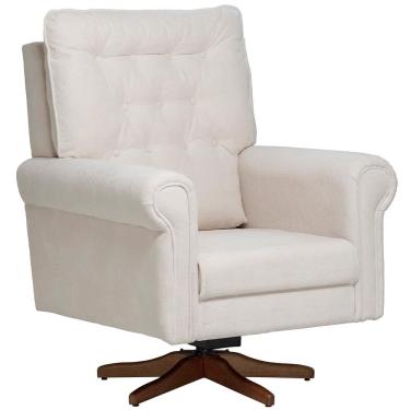 Imagem de Poltrona De Amamentação Com Balanço Giratória Encanto D02 Bouclê Off White C-200 - Lyam Decor