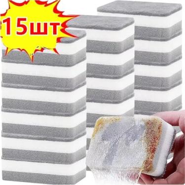 Imagem de Esponja de Limpeza Camadas Triplas com Lados Diferentes Paninho para Lavar Louça Cozinha Doméstica Escova Panelas Tarefas Domésticas