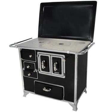 Imagem de Fogão a Lenha Venancio Tradicional Preto Gabinete Nº02 Lado Direito Po