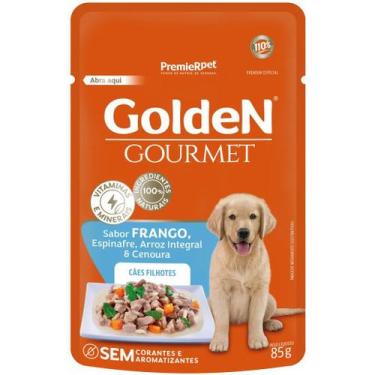 Imagem de Ração Úmida Golden Gourmet Para Cães Filhotes Sabor Frango, Espinafre,