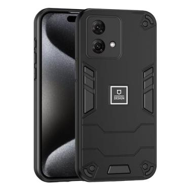 Imagem de Kukoufey Capa de celular compatível com Motorola Moto G84 5G, compatível com Motorola Moto G84 5G XT2347, capa protetora de camada dupla à prova de quedas TPU+PC 2 em 1 preta
