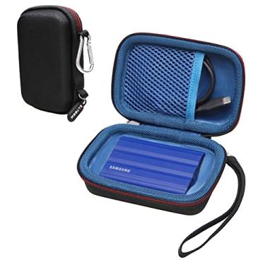 Imagem de LTGEM Capa rígida de transporte para Samsung T7 Shield / T7 Touch portátil de estado sólido 500 GB, 1 TB, 2 TB, 4 TB, EVA rígido, à prova de choque, bolsa de viagem, azul