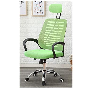 Imagem de Cadeiras de mesa de escritório em casa, cadeira de escritório de malha ergonômica, cadeira de mesa de computador com encosto alto com encosto de cabeça ajustável e suporte lombar verde