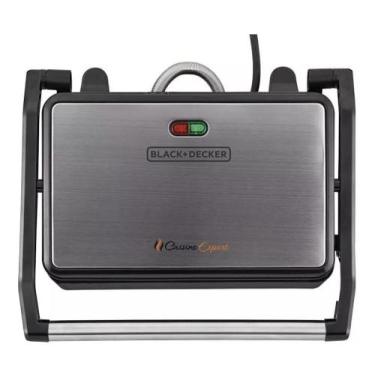 Imagem de Grill e Sanduicheira Elétrica Black Decker 800w de Prensa G1200 Inox -