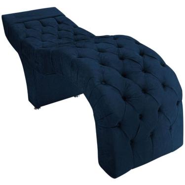 Imagem de Maca Estética Estofada Capitonê Para Cílios E Sobrancelhas - Azul Marinho