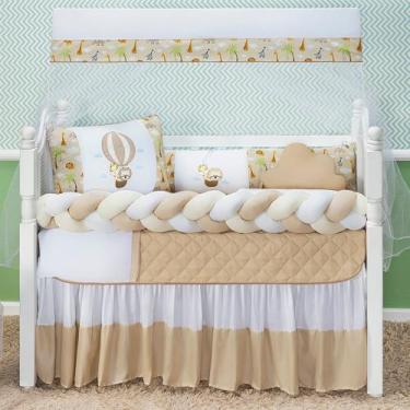 Imagem de Kit Berço Safari Trançado Leão Animais Girafa Menino Menina 11 peças -