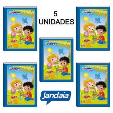 Imagem de Kit 5 Cadernos Brochurão 80 Folhas S/Pauta Desenho Capa Dura Infantil 