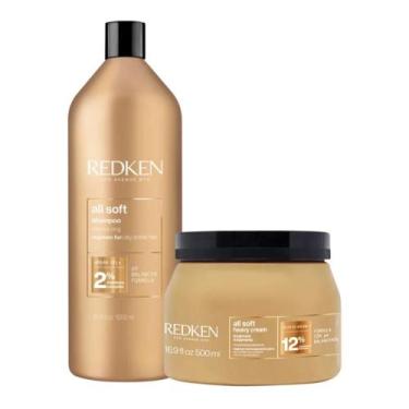Imagem de Kit redken all soft shampoo 1l + mascara 500gr