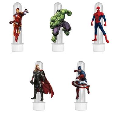 Imagem de 20 Tubetes Personalizado Lembrancinha Vingadores - Barbara Utilidades