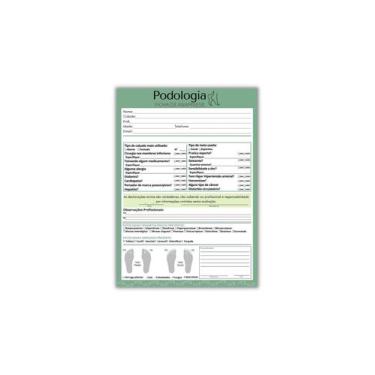 Imagem de 20 Ficha Bloco De Anamnese  Checklist Podologia CORES - IMPRESSÕES PAP