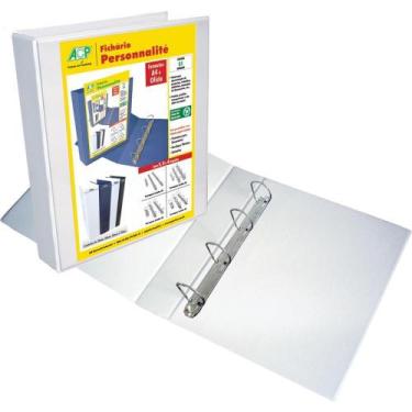 Imagem de Fichário de PVC Personnalite A4 40MM 4 Argolas Branco - ACP