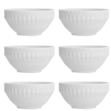 Imagem de Jogo 6 Tigelas Pequenas Porcelana Bowl Diamante 400ml 12,5cm Germer Br