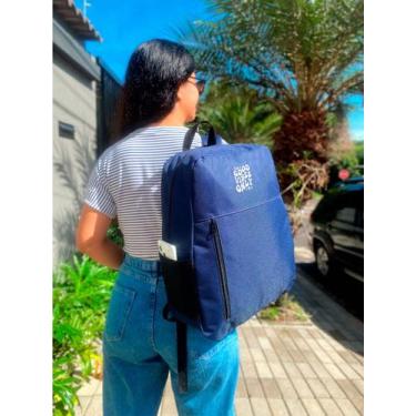 Imagem de Mochila Nylon Bolso Vertical GOOD VIBES ONLY Estampada Personalizada R