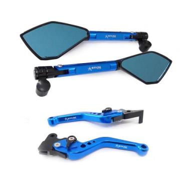 Imagem de Manete Esportivo Retrovisor Yes 125 Intruder 125 Riva - NoBrand, Azul