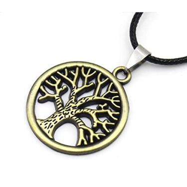 Imagem de Cordão de couro preto estilo vintage com pingente de árvore da vida retrô para homens, retrô, hippie, tibetano, árvore da vida, coleira de couro com pingente para presente de Dia dos Namorados, Dia das Mães, aniversário de casamento