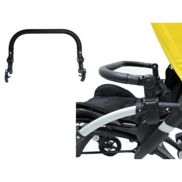 Imagem de MINILUJIA Barra de Proteção para Carrinho de Bebê, Apoio de Braço, Alça, Acessórios de Barra Transversal, Apenas para Bugaboo Bee 3 Bee 5 Bee 6 com Capa de Alça de Couro Pu Preta, Ângulo Ajustável