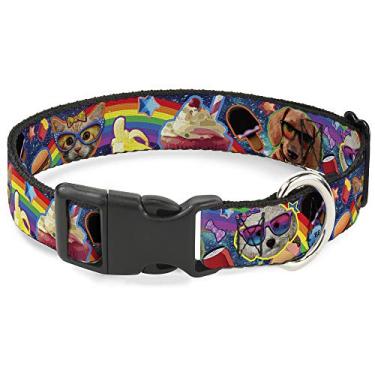 Imagem de Buckle-Down Coleira de gato Breakaway Pets Snacks colagem arco-íris 22,8 a 38,8 cm de largura