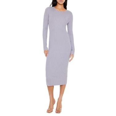 Imagem de Forever 21 Vestido feminino midi colado ao corpo, Cinza, G