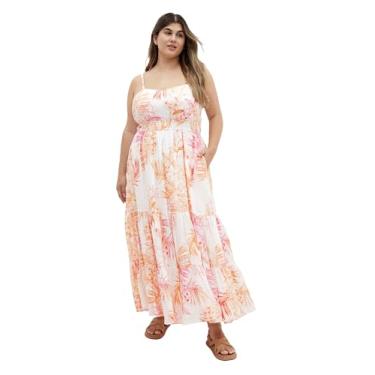 Imagem de City Chic Vestido feminino plus size - estampa Kehlani Maxi, Palma rosa, 50
