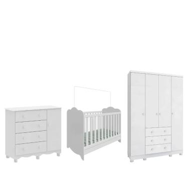 Imagem de Quarto Completo Bebe Moveis Peroba Dorabelly Clara Jr MDF 4