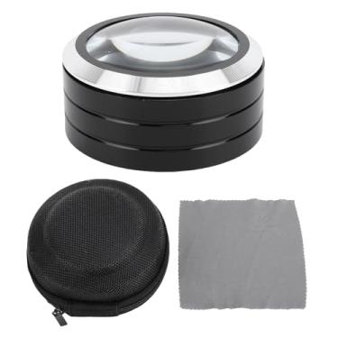 Imagem de Vidro de Lupa de 5x de Cilindro Com 6 Luzes LED, Lente de Liga de Alumínio 70 Mm, Vidro óptico K9 para Leitura, Criação e Examinando Colecionáveis