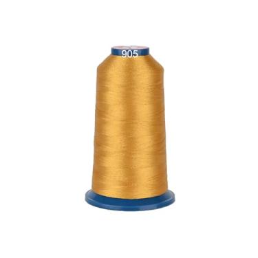 Imagem de RICHWORD Linha de bordado de poliéster 4000 m (4374Y) 40 WT para várias agulhas comerciais e máquina de bordar de agulha única amarela 0905