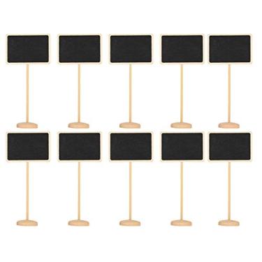 Imagem de Zerodis Chalk Blackboard 10pcs Mini Sinais de Quadro -negro Blackboard Placar Cartões de Lugar de Artes e Artesanato para Mesa de Casamento para Números de Trabalho de Artesanato Com