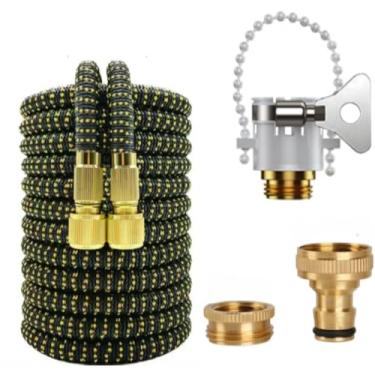 Imagem de Mangueira 30 Metros Alta Pressão Autoexpansível Com Esguicho Regulável Jardim Saboneteira 8 Modos Interruptor Rotativo(Cano)