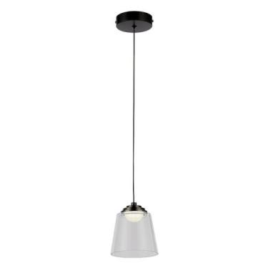 Imagem de Pendente Led 3W 260Lm Preto Com Vidro Transparente Eletrorastro