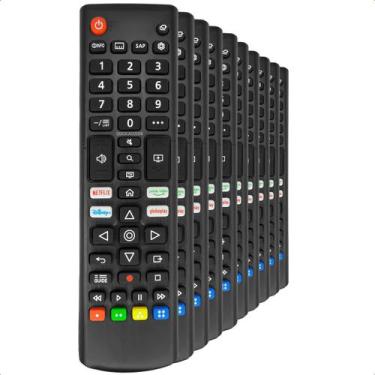 Imagem de Kit 10 Controle Remoto Compativel Com Tv Smart LCD Netflix Prime Disne