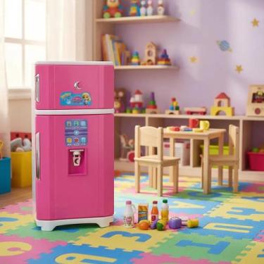 Imagem de Geladeira Duplex 2 Portas Brinquedo Infantil Sai Água de Verdade - LUA