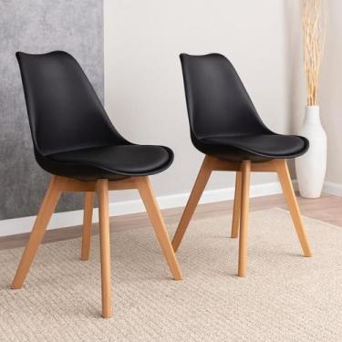 Imagem de Kit 2 Cadeiras De Jantar Empório Tiffany Saarinen Base Wood - Lar Text