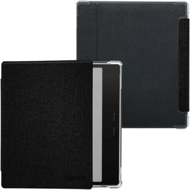 Imagem de GOVTVA Capa traseira de TPU transparente para Onyx Boox Go Color 7 (Gen 1/2, 2024/2025)/Boox Go 7 capa ultrafina aprimorada automática hibernar/despertar com cantos espessos, fecho magnético (preto)