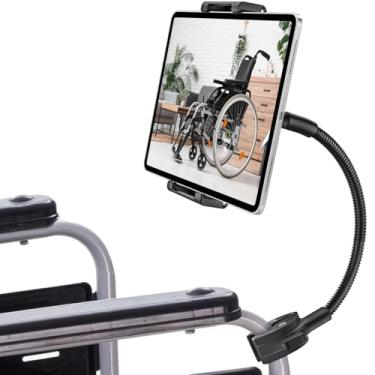 Imagem de EXSHOW Braçadeira de barra de suporte para tablet para celular [compatível com capa grossa] Braço ajustável de rotação de 360° para iPad Pro Air Mini de 6 a 15,6 polegadas, iPhone, Galaxy, Fire HD