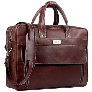 Imagem de Bolsa, Pasta de Couro Masculina para Laptop, HULSH, Marrom
