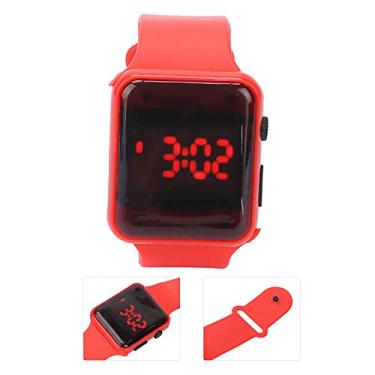 Imagem de Acouto Relógio Digital Luminoso Feminino Masculino - Relógio Luminoso Elegante de Pulso Elegante Pulseira de Digital - Luz de Fundo LED Esportiva Roupas, Sapatos e Joias/mulheres//pulso (Vermelho)