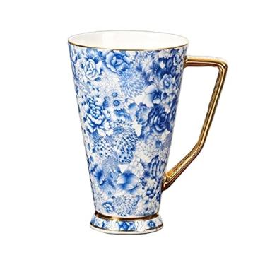 Imagem de GRFIT Caneca Jingdezhen Bone China, caneca de alta qualidade 450 ml xícara de café de grande capacidade pintada à mão esmalte cor caleidoscópio caneca de café