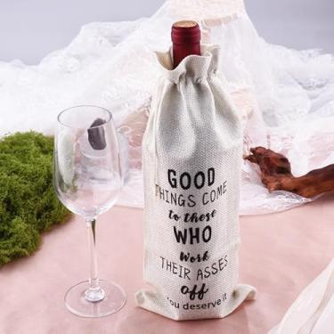 Imagem de Presentes engraçados de promoção de parabéns para colegas de trabalho Saco de vinho promovido por trabalho para mulheres e homens, melhor amigo, presente de promoção de emprego para amigos, colegas de