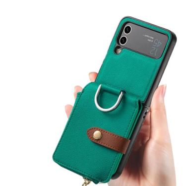 Imagem de Melhor capa carteira portátil de proteção para Samsung Galaxy Z Flip 5 4 5G Flip4 Flip5 Flip3 Flip2 Flip 3 2 5G Acessórios para telefone, verde, para Samsung z flip 4